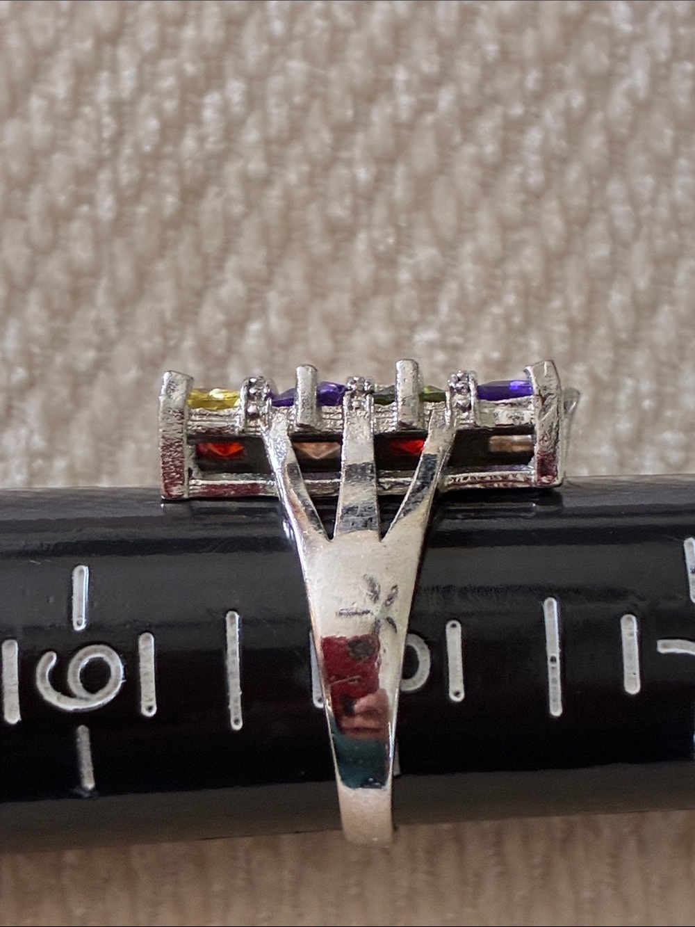 Set 2 Multicolor Cubic Zirconia Statement Rings - Picture 5 of 6